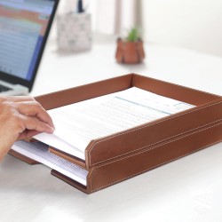 Vegan Leather Office Tray