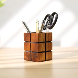 Decorative Wood Pen Holder